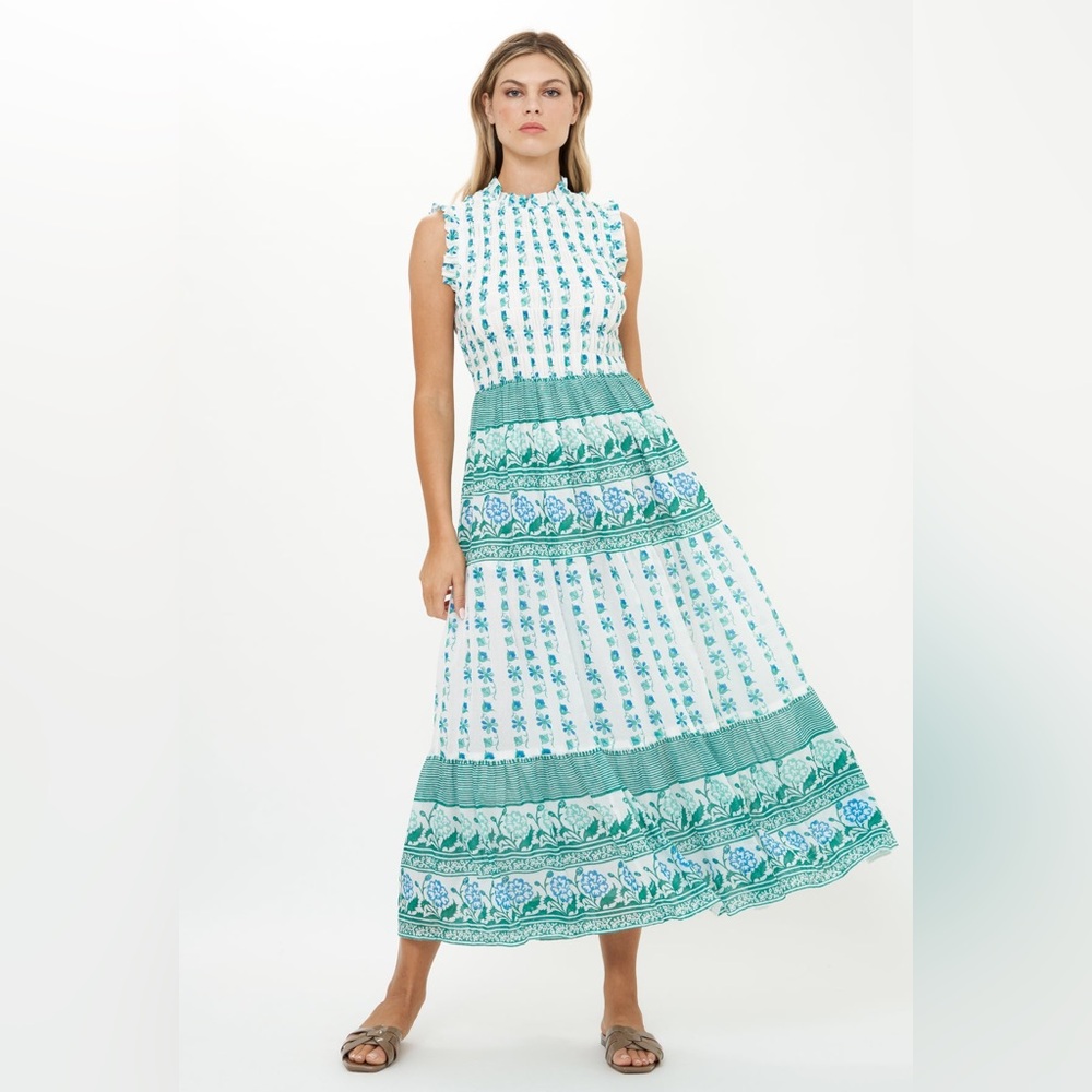 Oliphant Boreggo Sleeveless Smocked Maxi Dress - Picture 2 of 3